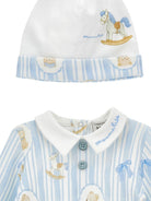 Set tutina e berretto per neonato Monnalisa Kids azzurro con stampa Teddy Bear 22H504 8019 0152 MONNALISA KIDS 