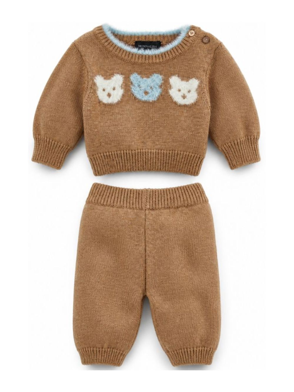 Completo per neonata Monnalisa Kids marrone con intarsio Teddy Bear 22H505 8060 0003 MONNALISA KIDS 