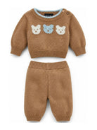 Completo per neonata Monnalisa Kids marrone con intarsio Teddy Bear 22H505 8060 0003 MONNALISA KIDS 