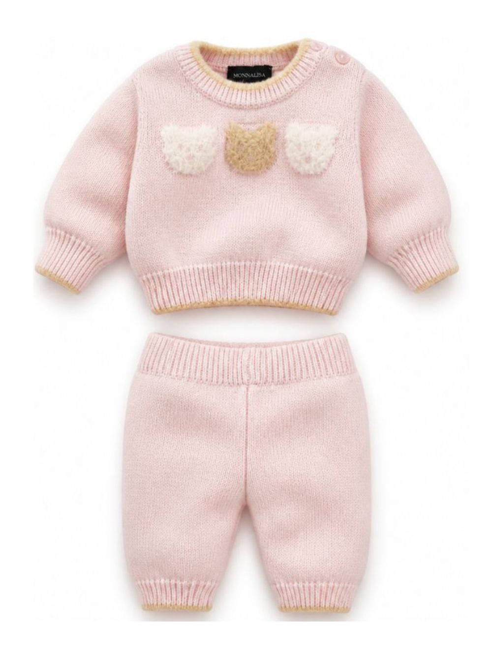 Completo per neonata Monnalisa Kids rosa con ricamo Teddy Bear 22H505 8060 0091 MONNALISA KIDS 
