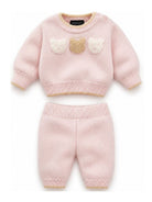 Completo per neonata Monnalisa Kids rosa con ricamo Teddy Bear 22H505 8060 0091 MONNALISA KIDS 