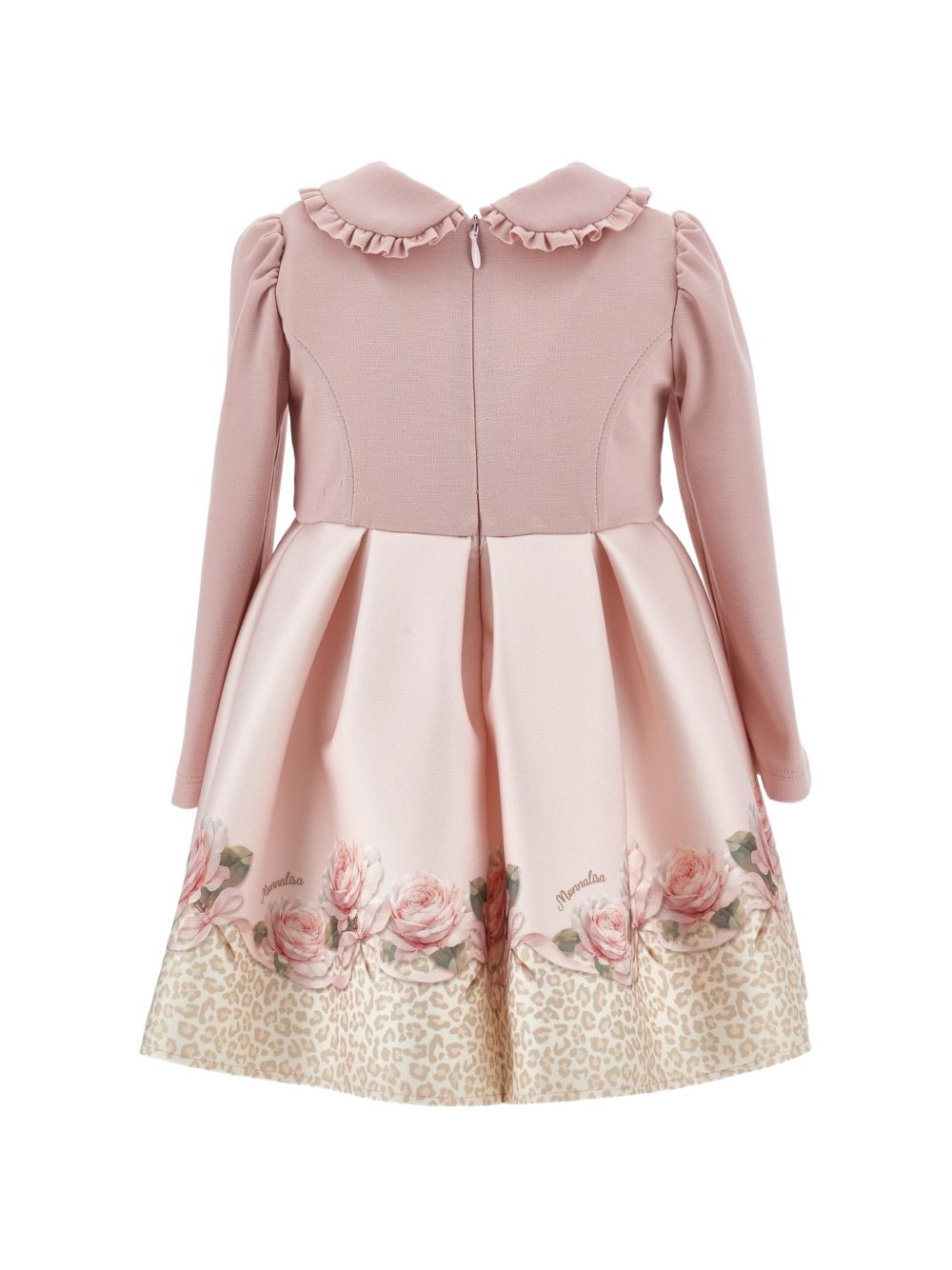 Abito per neonata Monnalisa Kids rosa con applicazione fiori sul davanti 31H909 8651 0080 MONNALISA KIDS 