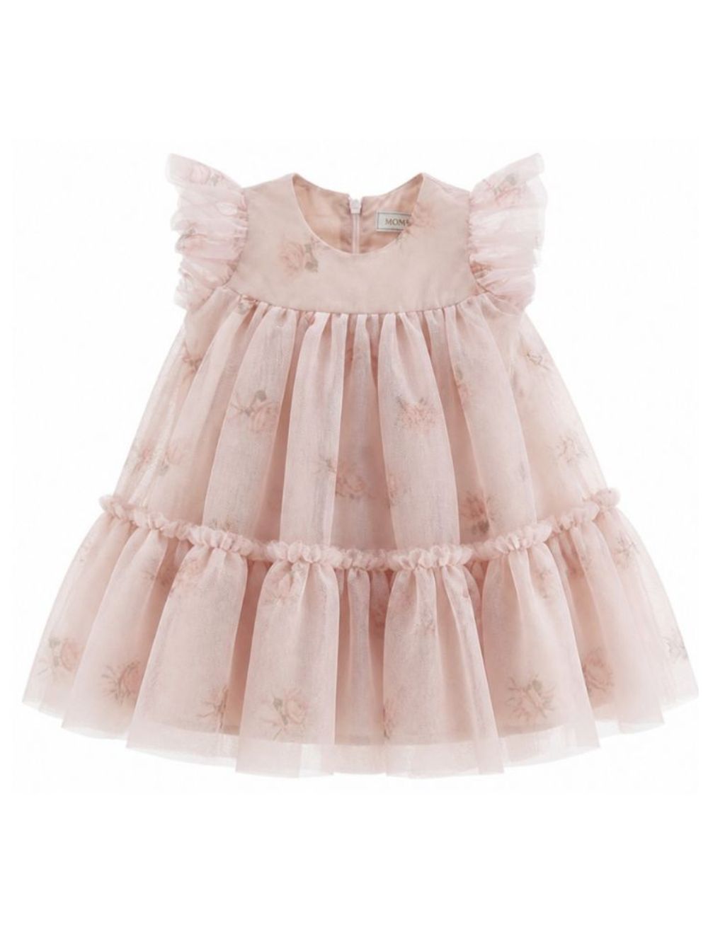 Abito per neonata Monnalisa Kids rosa con strato superiore in tulle 31H910 8652 094F MONNALISA KIDS 