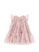 Abito per neonata Monnalisa Kids rosa con strato superiore in tulle 31H910 8652 094F MONNALISA KIDS 