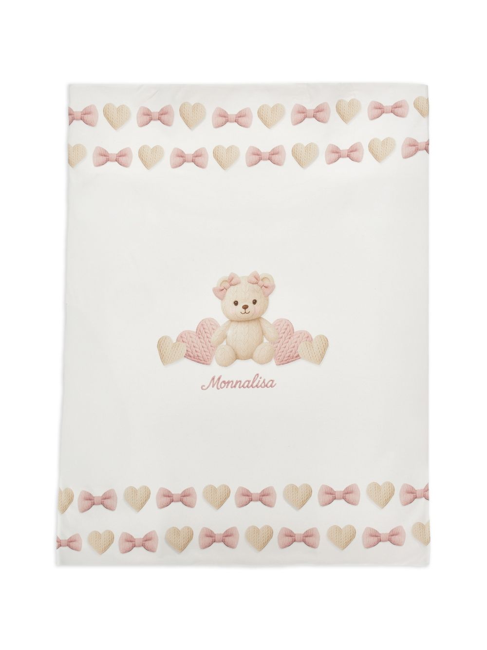 Coperta per neonata Monnalisa Kids bianca con motivo orsetto 35H002 8001 0191 MONNALISA KIDS 