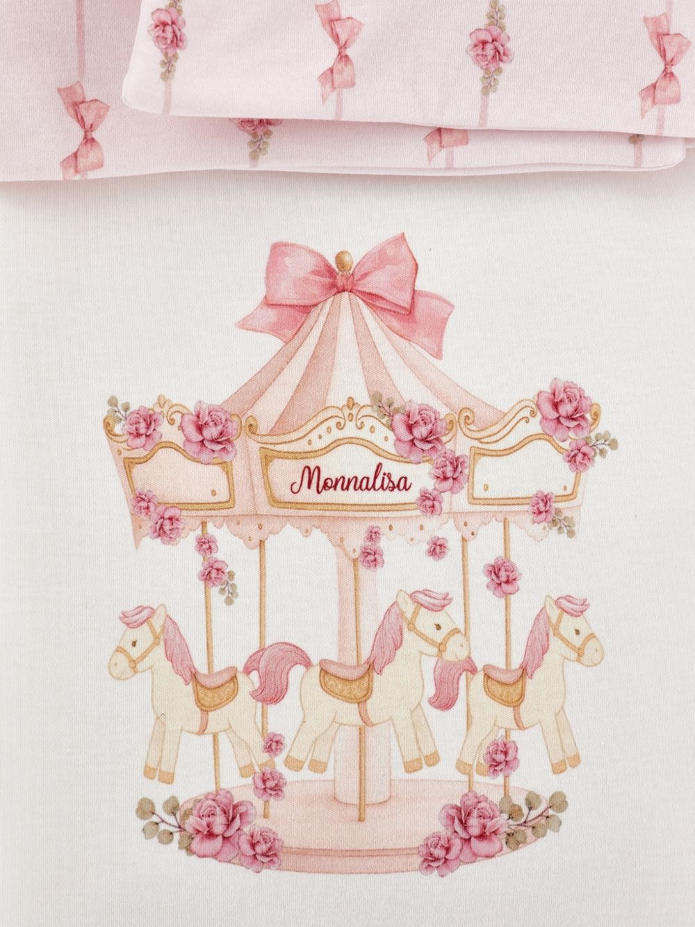 Coperta per neonata Monnalisa Kids rosa con stampa grafica sul davanti 35H006 8000 0091 MONNALISA KIDS 
