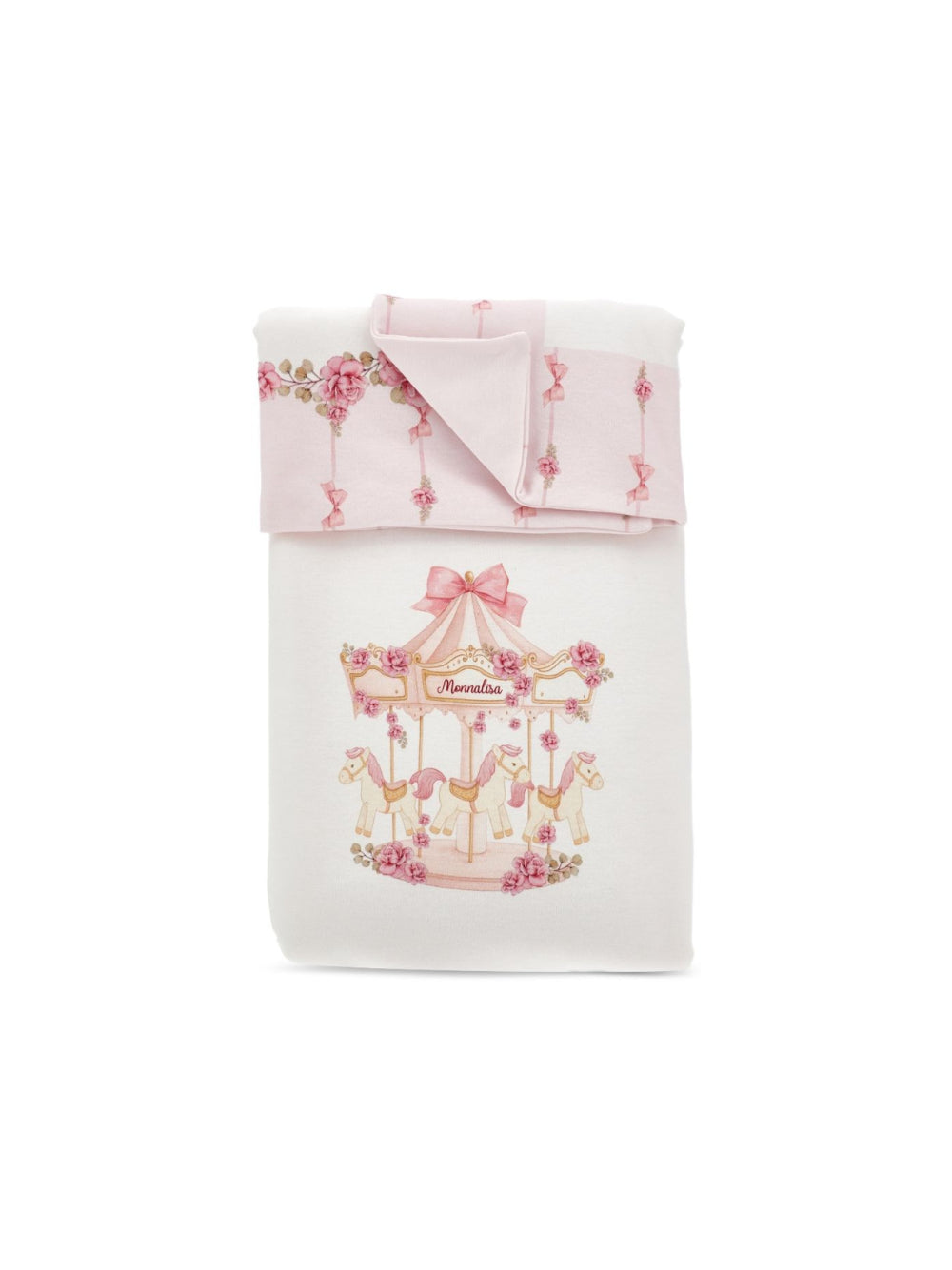 Coperta per neonata Monnalisa Kids rosa con stampa grafica sul davanti 35H006 8000 0091 MONNALISA KIDS 