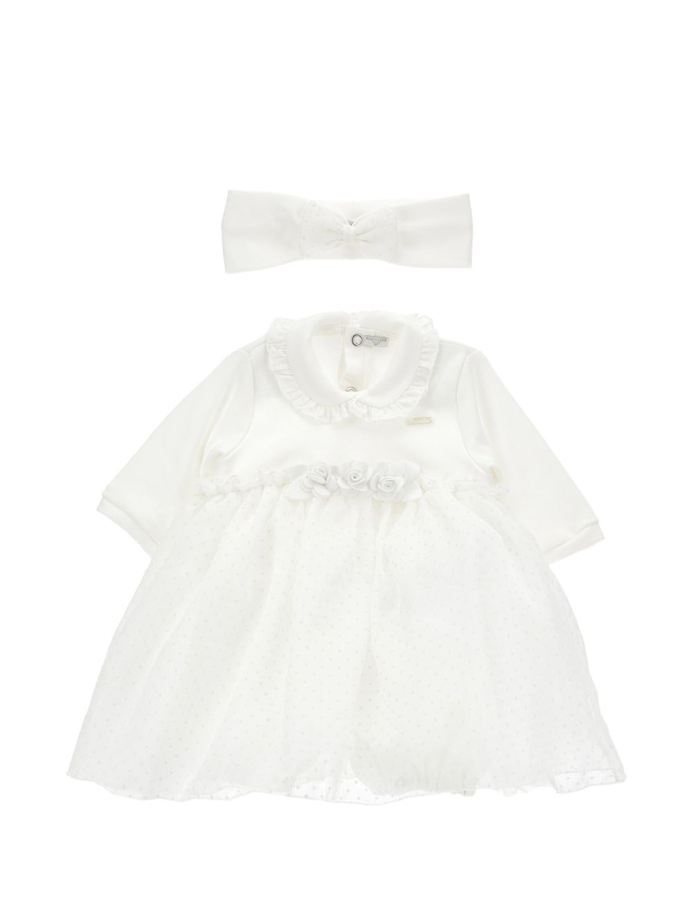 Set abito e fascia per neonata Monnalisa Kids bianco con ruches 35H201 8070 0001 MONNALISA KIDS 