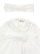 Set abito e fascia per neonata Monnalisa Kids bianco con ruches 35H201 8070 0001 MONNALISA KIDS 