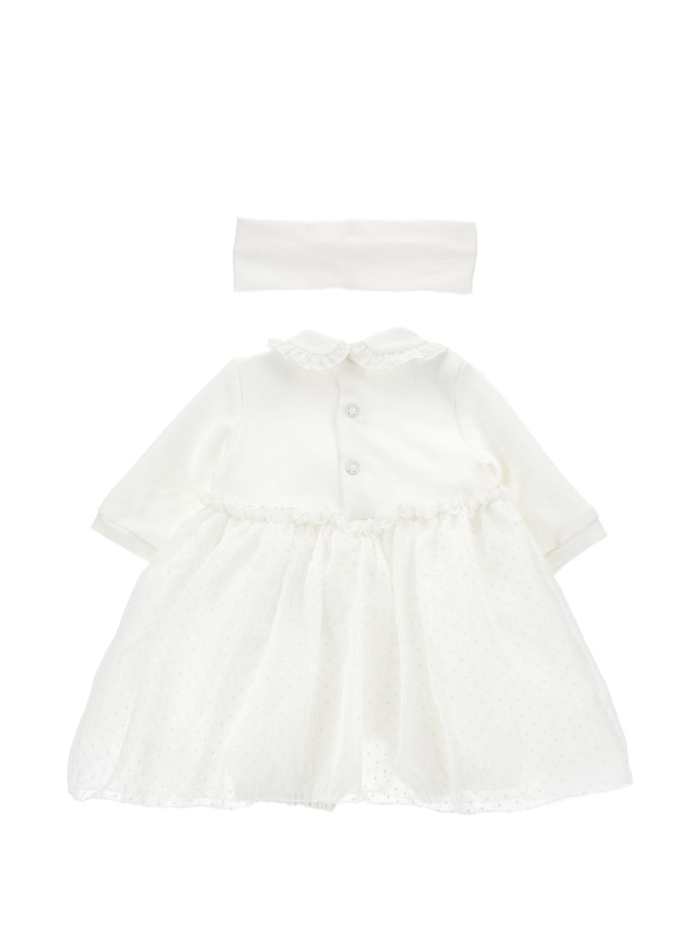 Set abito e fascia per neonata Monnalisa Kids bianco con ruches 35H201 8070 0001 MONNALISA KIDS 