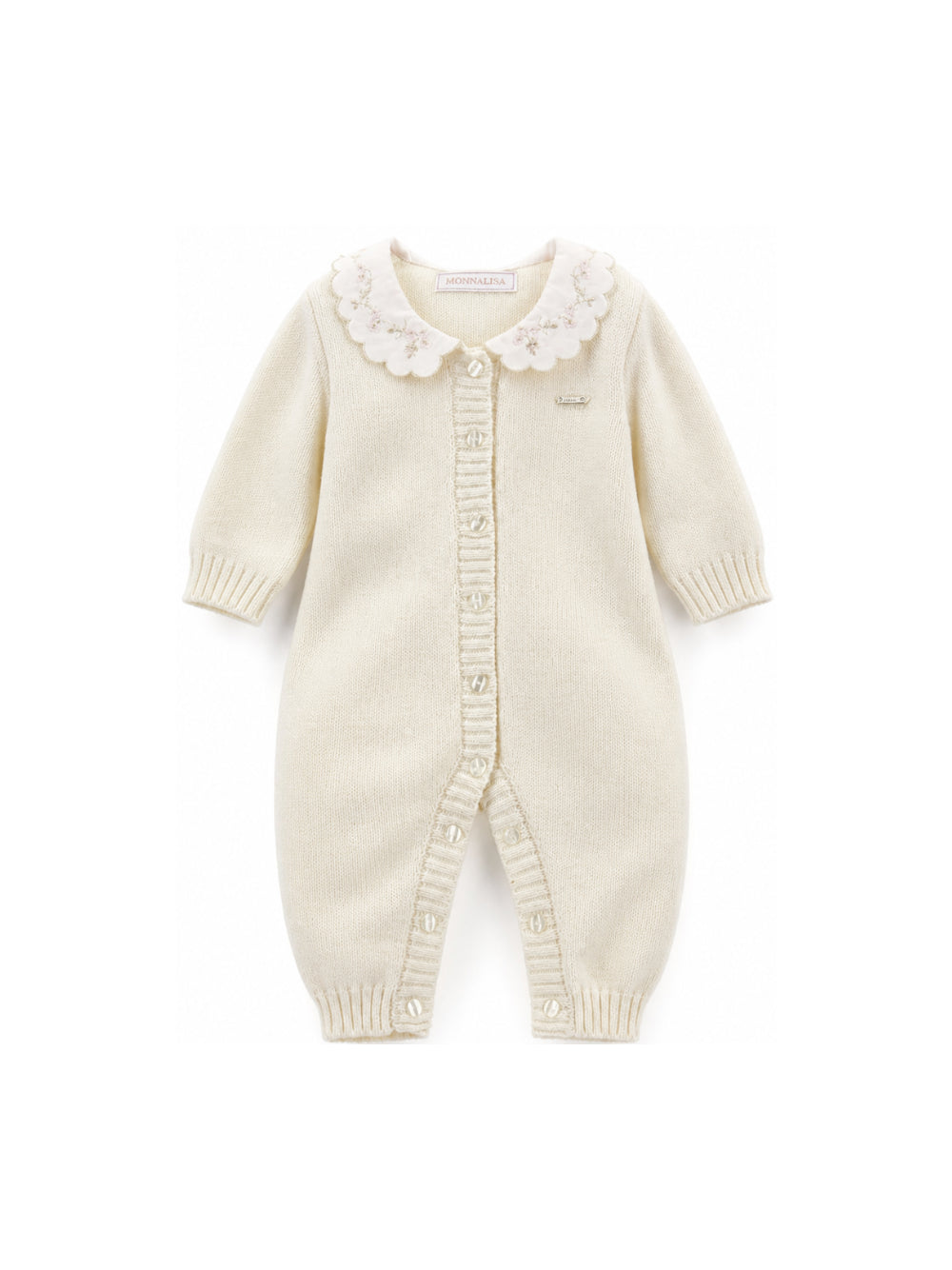 Tutina per neonata Monnalisa Kids bianca con colletto alla Peter Pan 35H202 8060 0001 MONNALISA KIDS 
