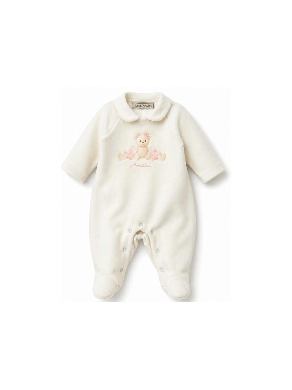 Tutina per neonata Monnalisa Kids bianca con colletto alla Peter Pan 35H207NP 8003 0001 MONNALISA KIDS 
