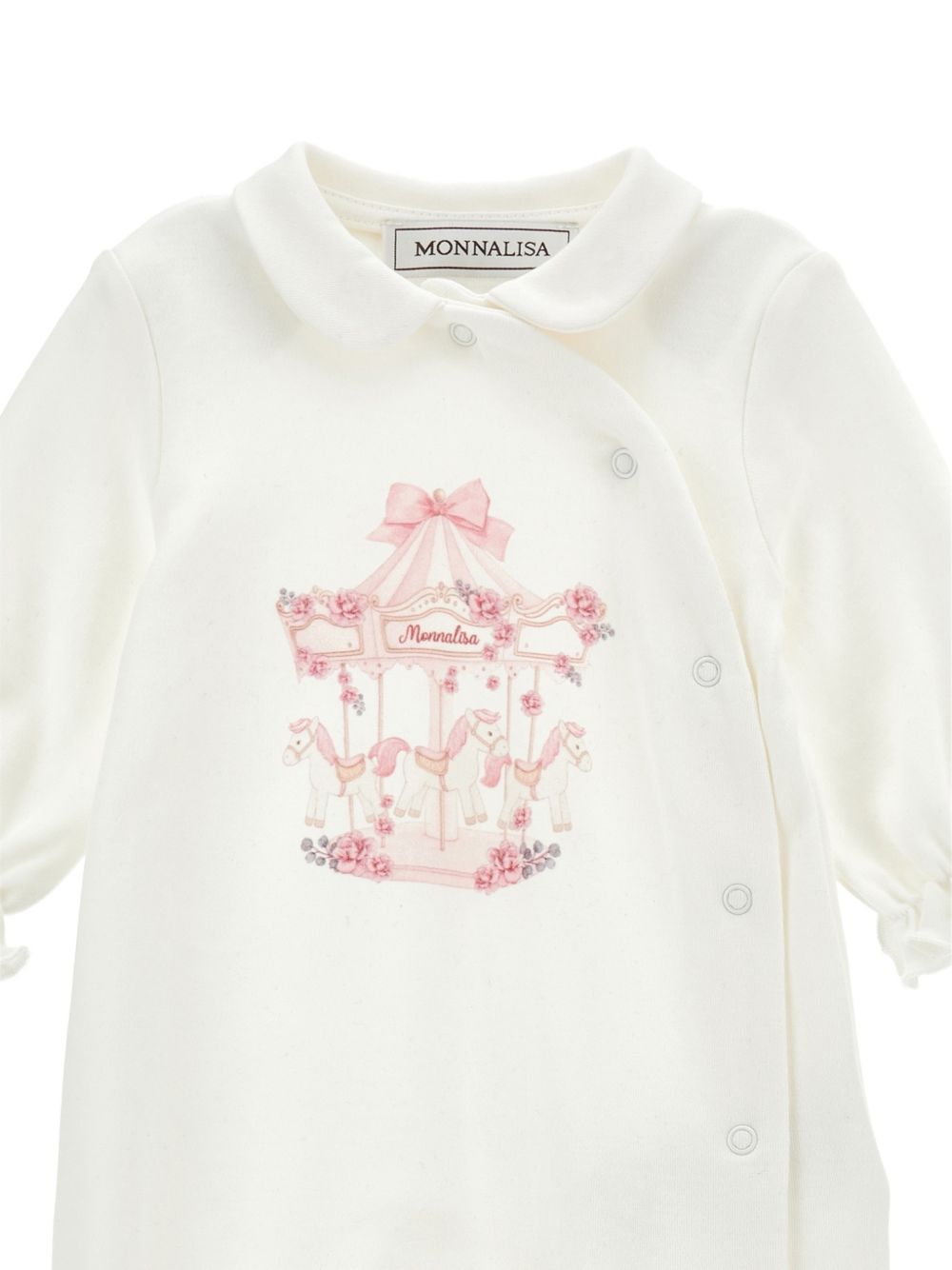 Tutina per neonata Monnalisa Kids bianca con stampa grafica sul davanti 35H208NP 8000 0001 MONNALISA KIDS 