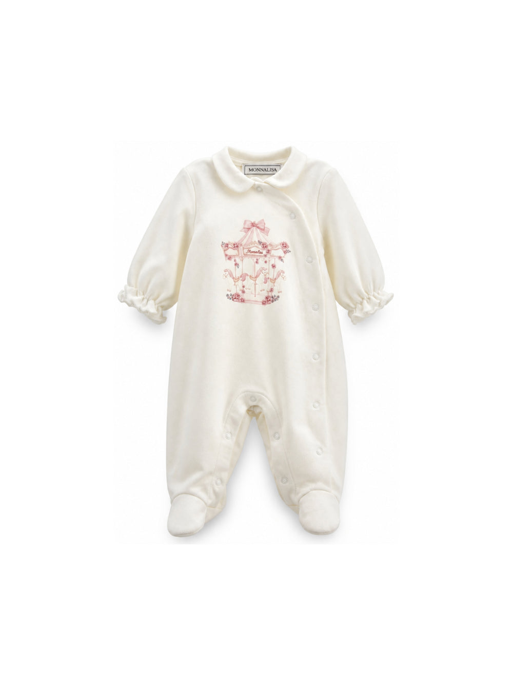 Tutina per neonata Monnalisa Kids bianca con stampa grafica sul davanti 35H208NP 8000 0001 MONNALISA KIDS 
