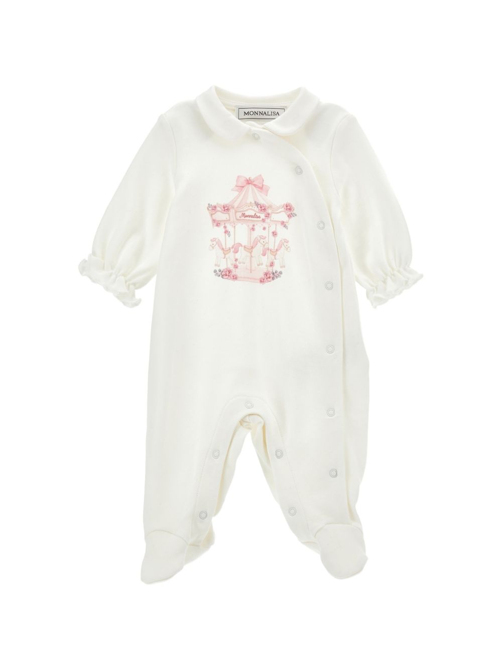 Tutina per neonata Monnalisa Kids bianca con stampa grafica sul davanti 35H208NP 8000 0001 MONNALISA KIDS 