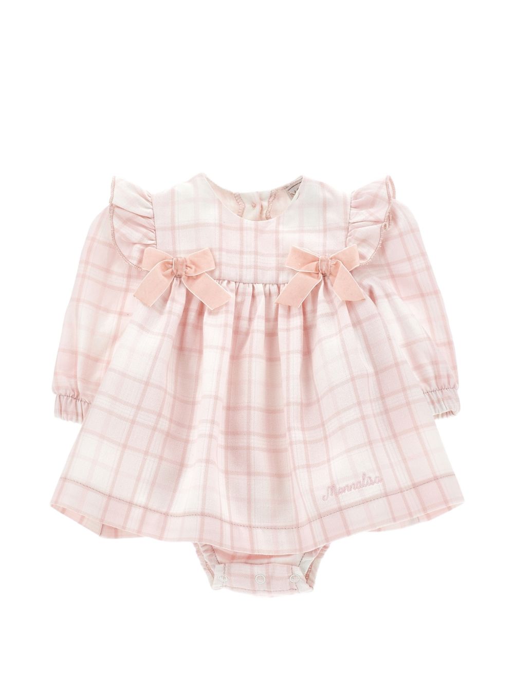 Abito per neonata Monnalisa Kids rosa con motivo a quadri 35H210 8018 0091 MONNALISA KIDS 