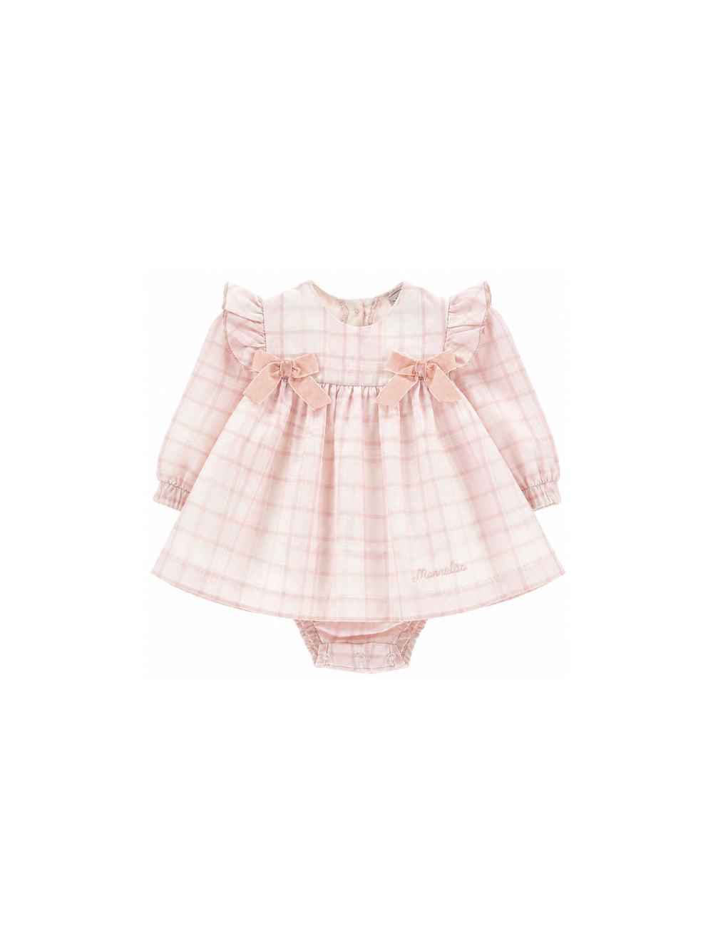 Abito per neonata Monnalisa Kids rosa con motivo a quadri 35H210 8018 0091 MONNALISA KIDS 