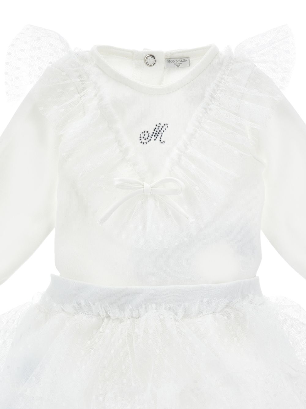 Set t-shirt e gonna per neonata Monnalisa Kids bianco con dettagli con ruches 35H500 8070 0001 MONNALISA KIDS 