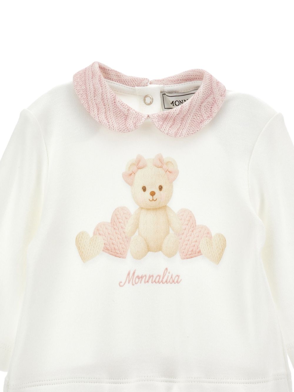 Set tutina cappellino e berretto per neonata Monnalisa Kids con stampa grafica orsetto 35H506 8001 0191 MONNALISA KIDS 