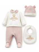 Set tutina cappellino e berretto per neonata Monnalisa Kids con stampa grafica orsetto 35H506 8001 0191 MONNALISA KIDS 