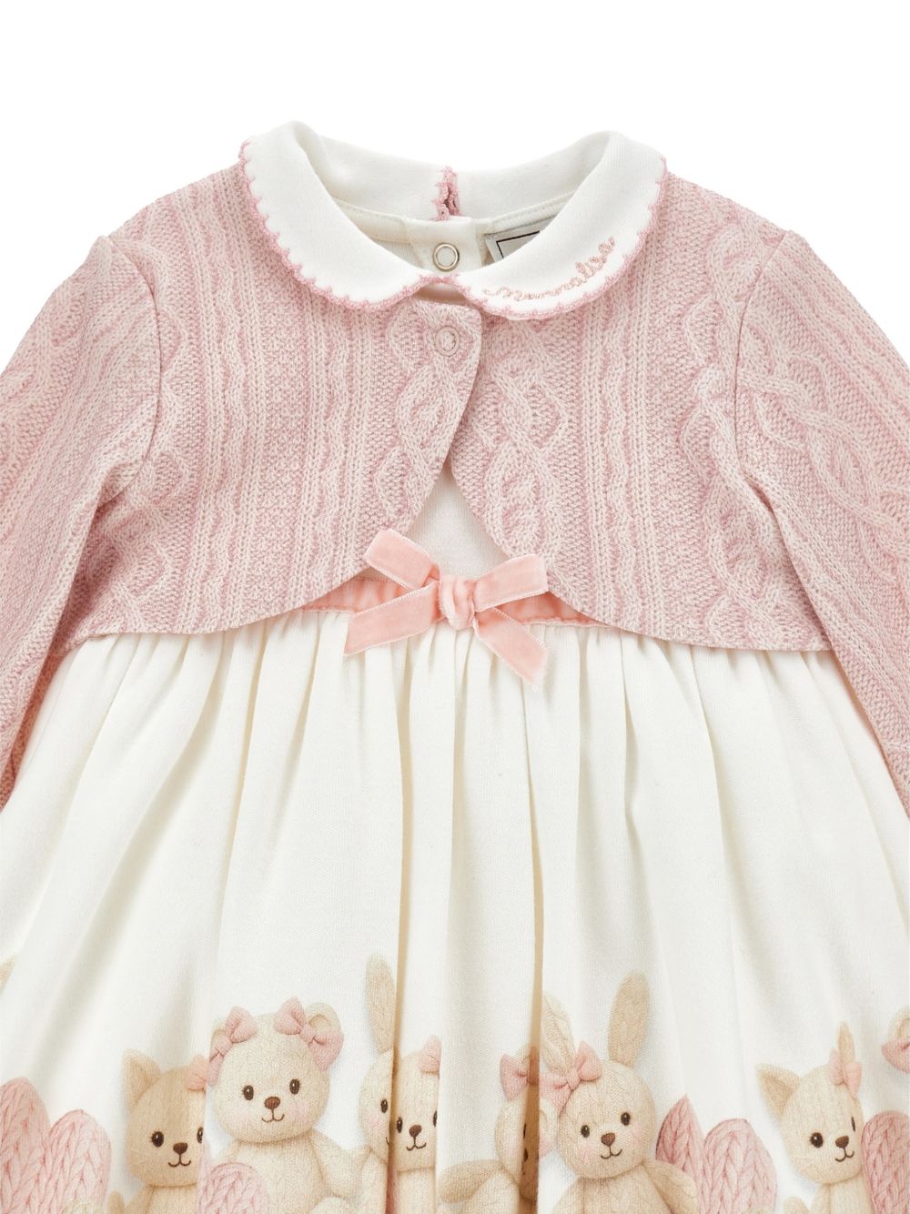 Abito per neonata Monnalisa Kids rosa con stampa Teddy Bear 35H507 8001 0191 MONNALISA KIDS 