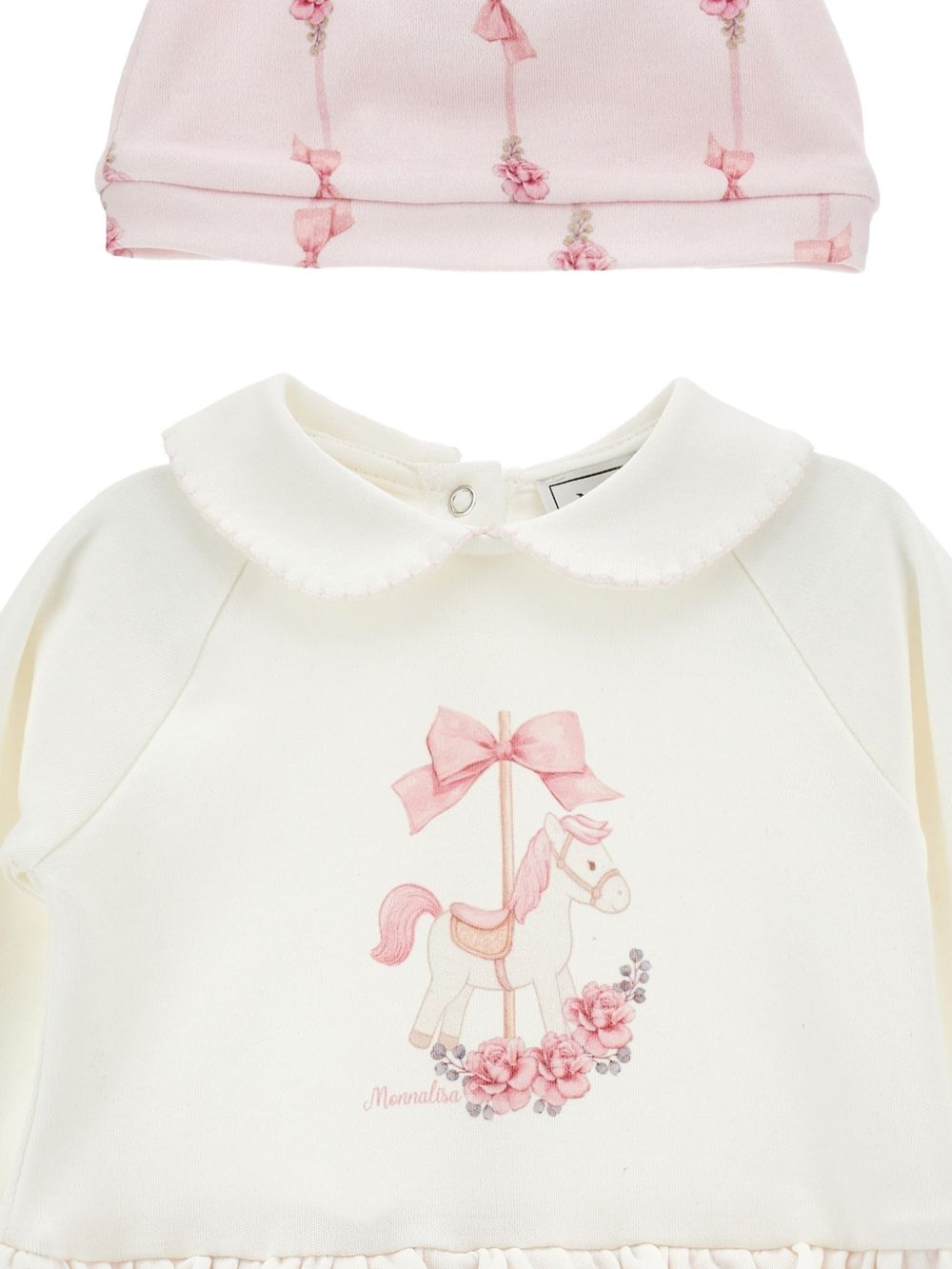Set tutina e cappellino per neonata Monnalisa Kids multicolore con stampa grafica carosello 35H510 8000 0191 MONNALISA KIDS 