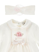 Set t-shirt pantaloni e fascia per neonata Monnalisa Kids bianco con stampa a fiori 35H511 8000 0191 MONNALISA KIDS 