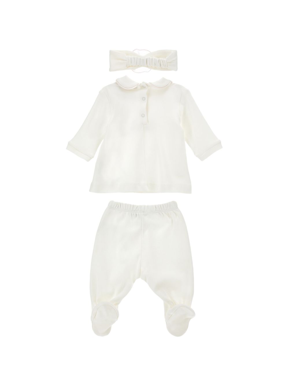 Set t-shirt pantaloni e fascia per neonata Monnalisa Kids bianco con stampa a fiori 35H511 8000 0191 MONNALISA KIDS 