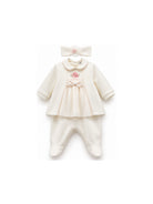 Set t-shirt pantaloni e fascia per neonata Monnalisa Kids bianco con stampa a fiori 35H511 8000 0191 MONNALISA KIDS 