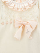 Set di tre pezzi per neonata Monnalisa Kids bianco con dettaglio con fiocco 35H512 8060 0191 MONNALISA KIDS 