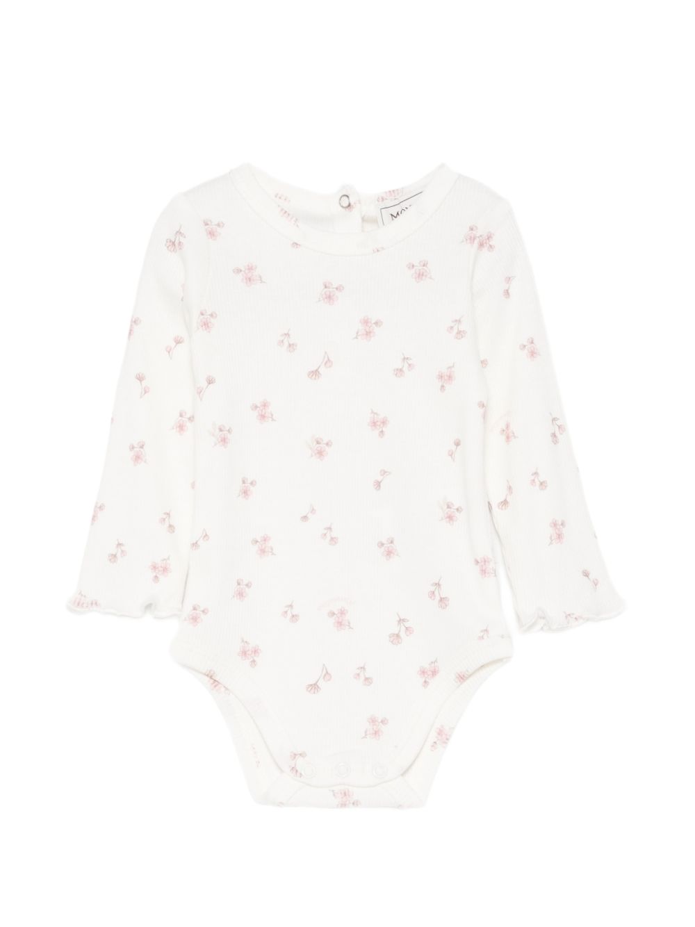 Tutina floreale per neonata Monnalisa bianca con tessuto a coste 35H518NP 8028 0001 MONNALISA KIDS 