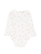 Tutina floreale per neonata Monnalisa bianca con tessuto a coste 35H518NP 8028 0001 MONNALISA KIDS 