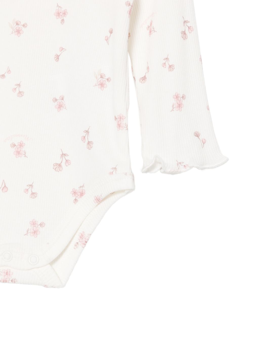 Tutina floreale per neonata Monnalisa bianca con tessuto a coste 35H518NP 8028 0001 MONNALISA KIDS 