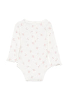Tutina floreale per neonata Monnalisa bianca con tessuto a coste 35H518NP 8028 0001 MONNALISA KIDS 