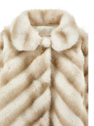Cappotto per neonata Monnalisa Kids beige in finta pelliccia con motivo chevron 37H100 8033 0001 MONNALISA KIDS 