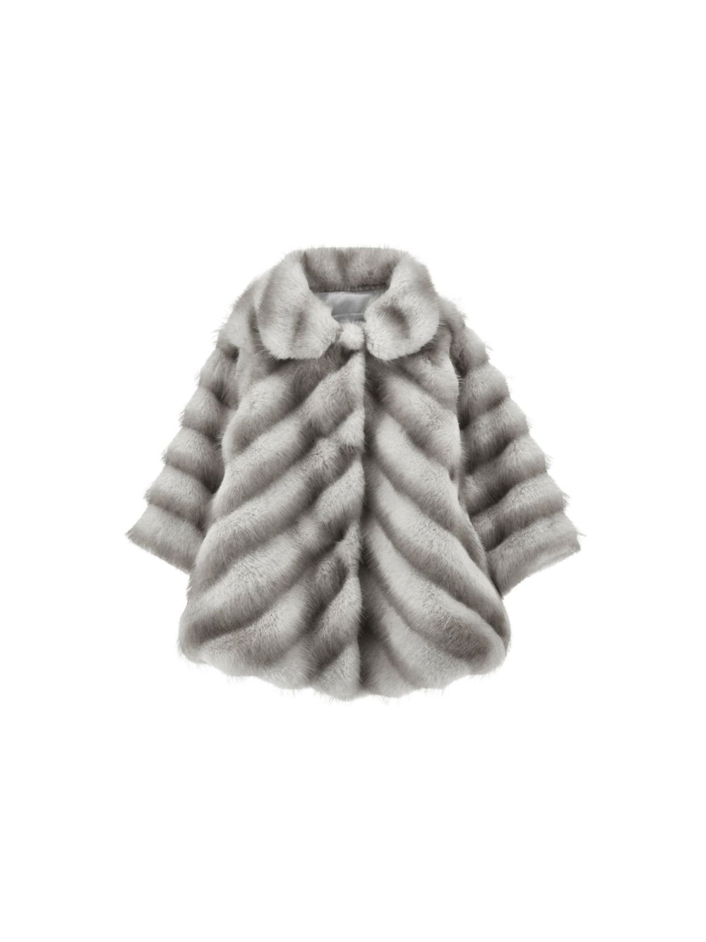 Cappotto per neonata Monnalisa Kids grigio in finta pelliccia con motivo chevron 37H100 8033 0032 MONNALISA KIDS 