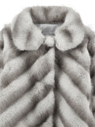 Cappotto per neonata Monnalisa Kids grigio in finta pelliccia con motivo chevron 37H100 8033 0032 MONNALISA KIDS 