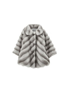 Cappotto per neonata Monnalisa Kids grigio in finta pelliccia con motivo chevron 37H100 8033 0032 MONNALISA KIDS 