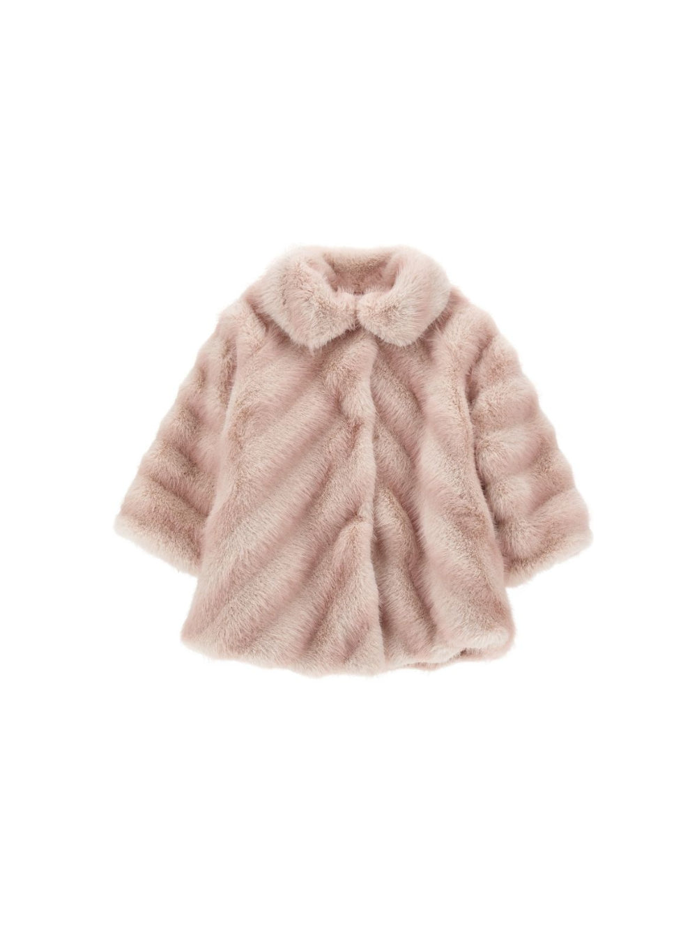 Cappotto per neonata Monnalisa Kids rosa in finta pelliccia con motivo chevron 37H100 8033 0091 MONNALISA KIDS 