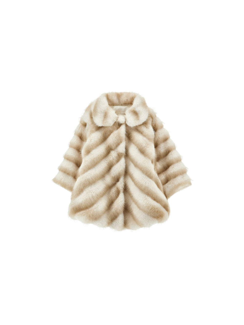 Cappotto per neonata Monnalisa Kids beige in finta pelliccia con motivo chevron 37H100 8033NB 0001 MONNALISA KIDS 
