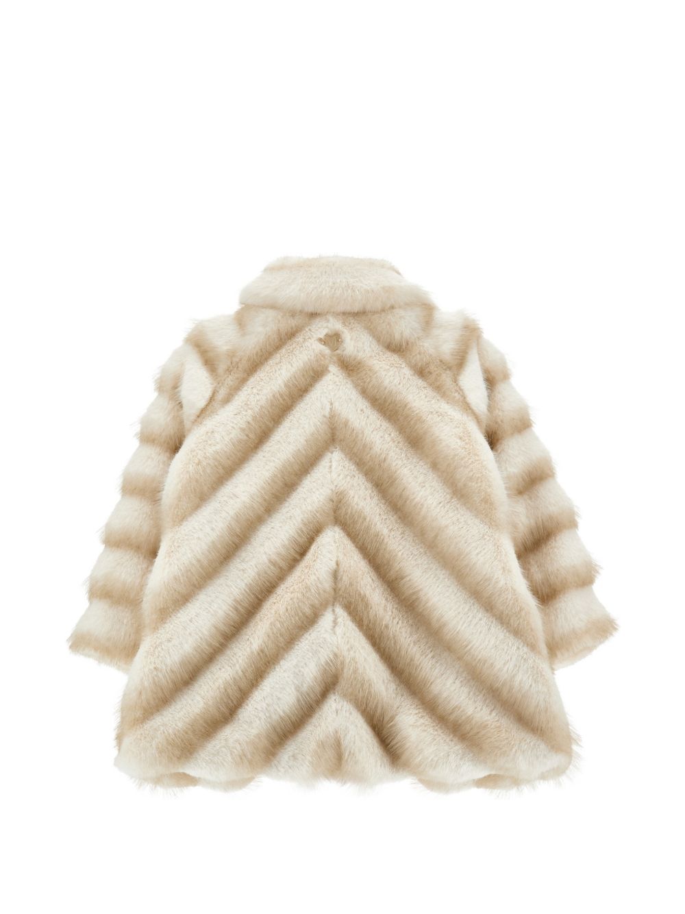 Cappotto per neonata Monnalisa Kids beige in finta pelliccia con motivo chevron 37H100 8033NB 0001 MONNALISA KIDS 