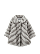 Cappotto per neonata Monnalisa Kids grigio in finta pelliccia con motivo chevron 37H100 8033NB 0032 MONNALISA KIDS 