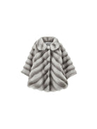 Cappotto per neonata Monnalisa Kids grigio in finta pelliccia con motivo chevron 37H100 8033NB 0032 MONNALISA KIDS 