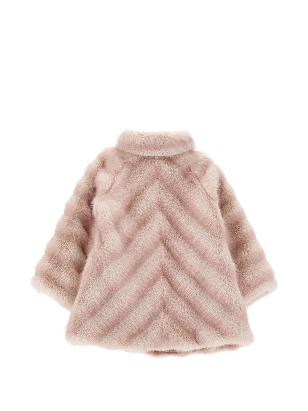 Cappotto per neonata Monnalisa Kids rosa in finta pelliccia con motivo chevron 37H100 8033NB 0091 MONNALISA KIDS 