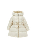 Giubbino per neonata Monnalisa Kids crema con decorazione a fiori 37H102 8026 029F MONNALISA KIDS 