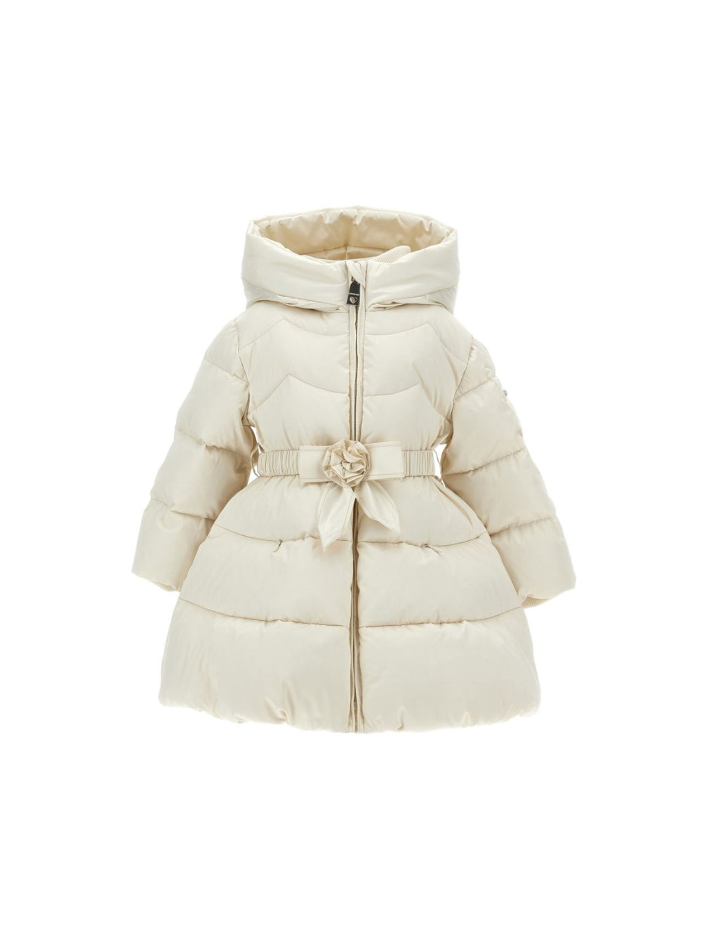Giubbino per neonata Monnalisa Kids crema con decorazione a fiori 37H102 8026 029F MONNALISA KIDS 