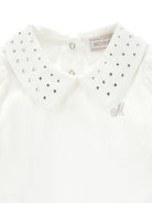 Body per neonata Monnalisa Kids bianco con decorazione con strass 37H300 8002 0001 MONNALISA KIDS 