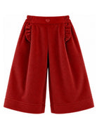 Pantaloni per neonata Monnalisa Kids rossi con dettagli con ruches 37H400 8852 0043 MONNALISA KIDS 