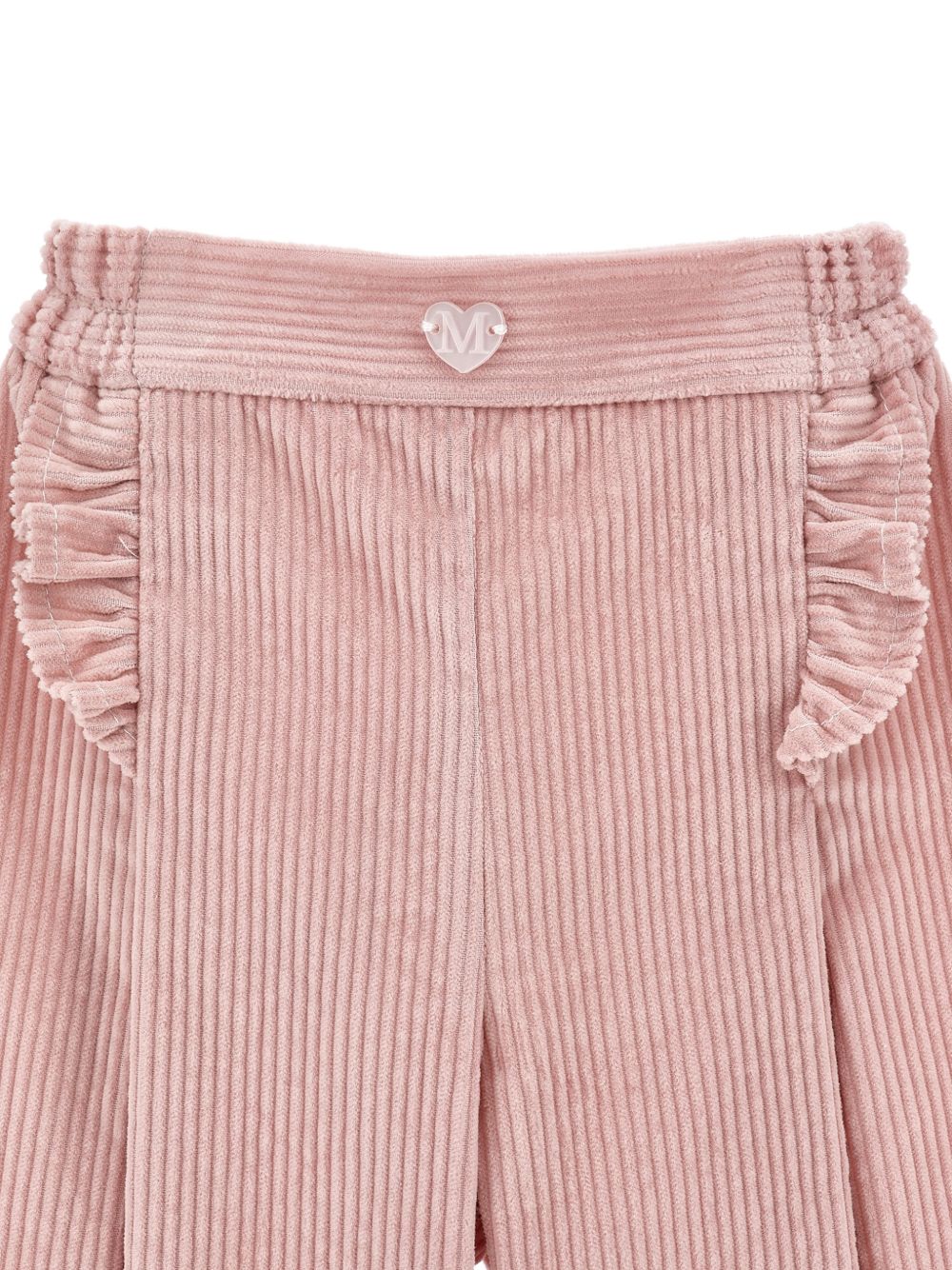 Pantaloni per bambina Monnalisa Kids rosa con placca con logo a cuore 37H400 8852 094F MONNALISA KIDS 