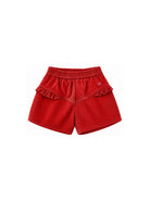 Shorts per neonata Monnalisa Kids rossi con dettagli ruches 37H412 8852 0043 MONNALISA KIDS 